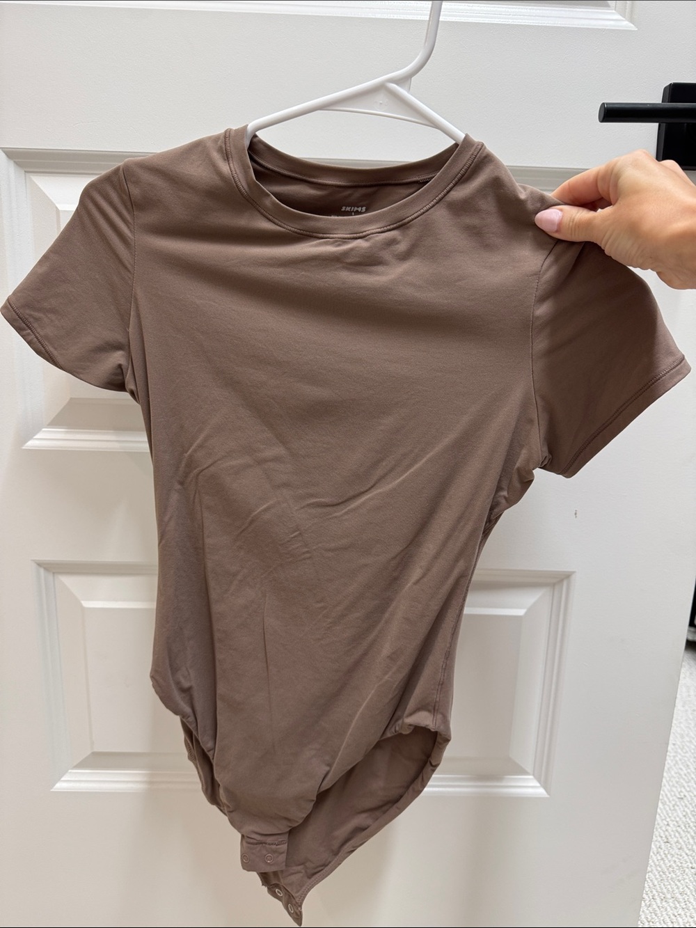 Skims Women's Brown Short-Sleeve Bodysuit - worn once